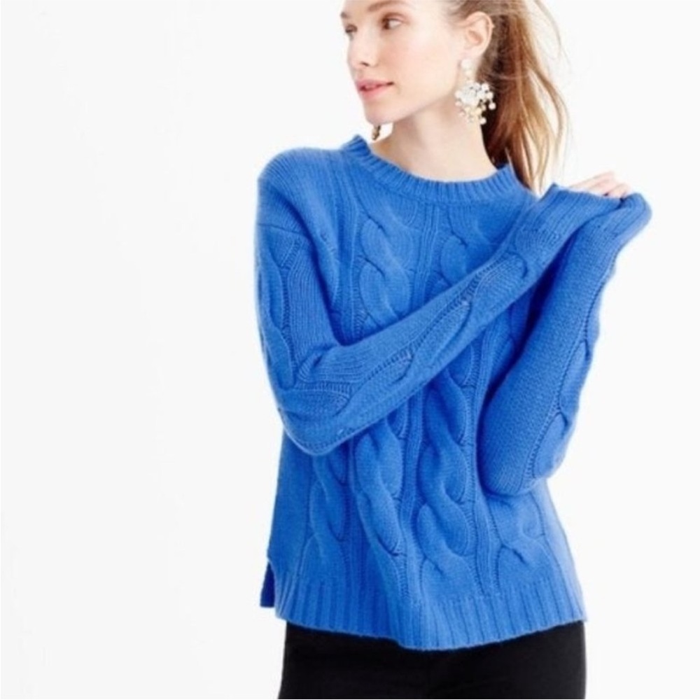 J. Crew Blue Fisherman’s Cable Knit Sweater